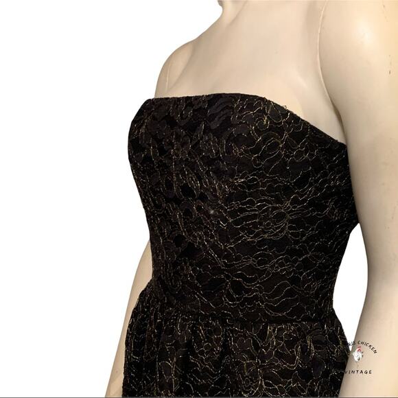 Corey Lynn Calter Black Gold Lace Wiggle Dress sz 2 NWT new $279 Prom Formal - Picture 7 of 11